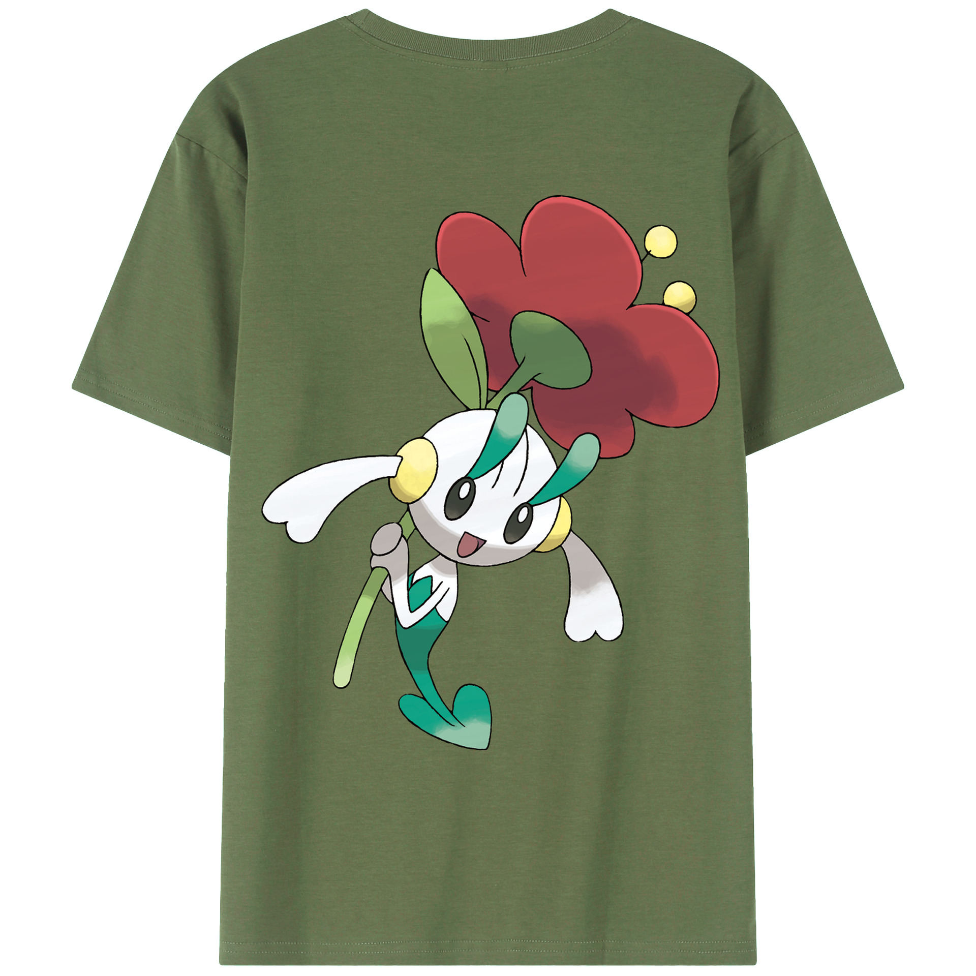 （画像用） ポケットモンスター Pokémon 綿100％ メンズ半袖Tシャツ（バックプリント） 通気性